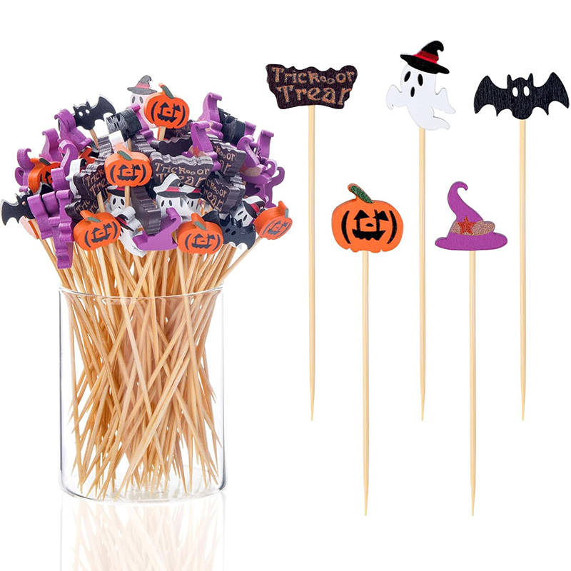 Bamboo Cutlery Set - 50/100 Stuks Halloween Party Tandenstokers Wegwerp