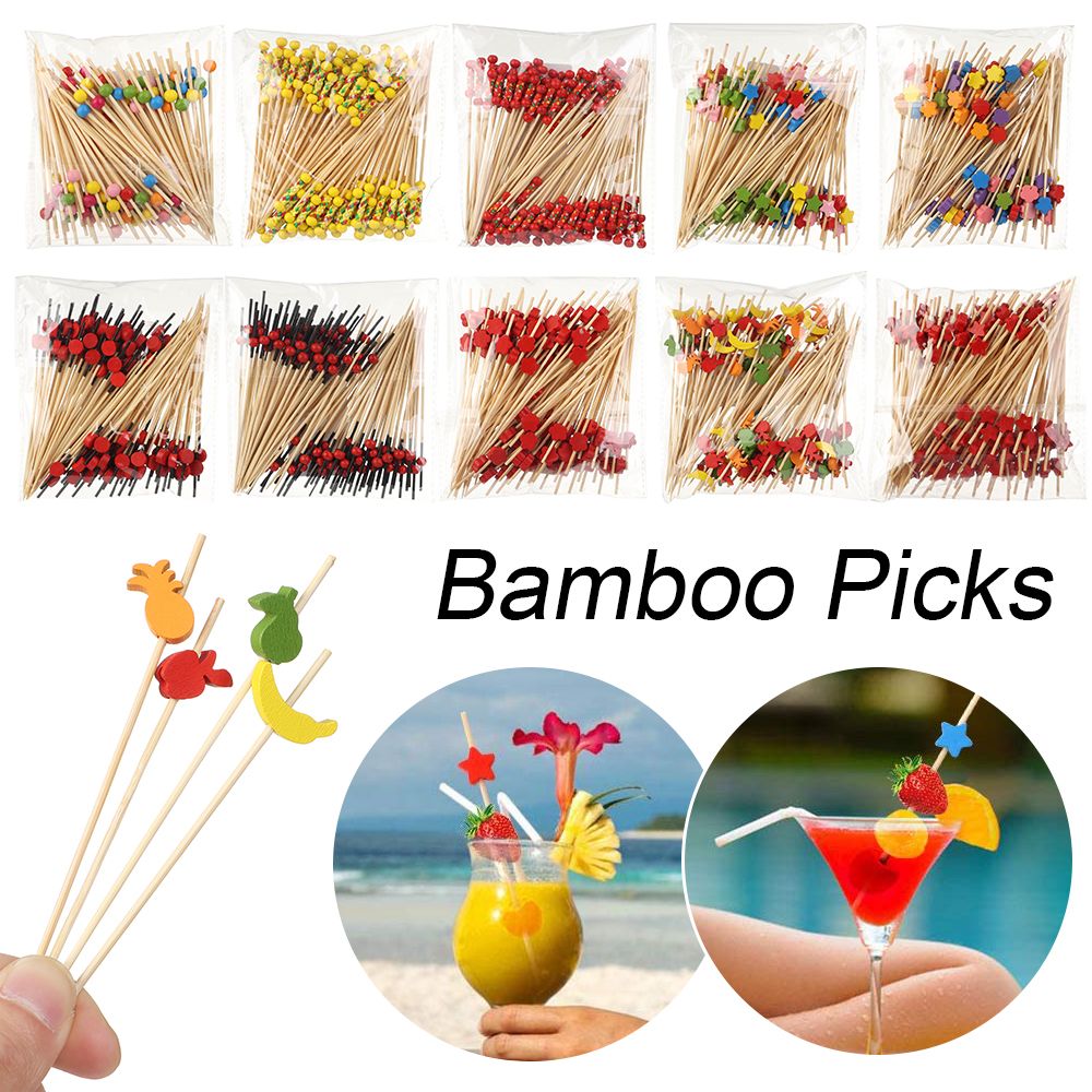 Bamboo Cutlery Set - 100 Stuks Wegwerp Bamboe Plukken Fruitstokken