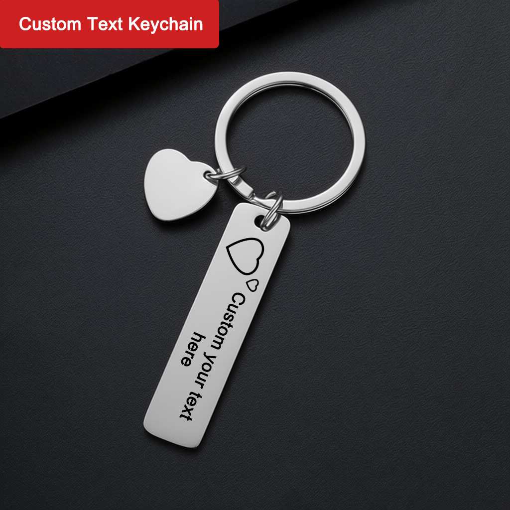 Personalized Engraved Gift - Aangepaste tekst sleutelhanger Gepersonaliseerde naam sleutelhanger