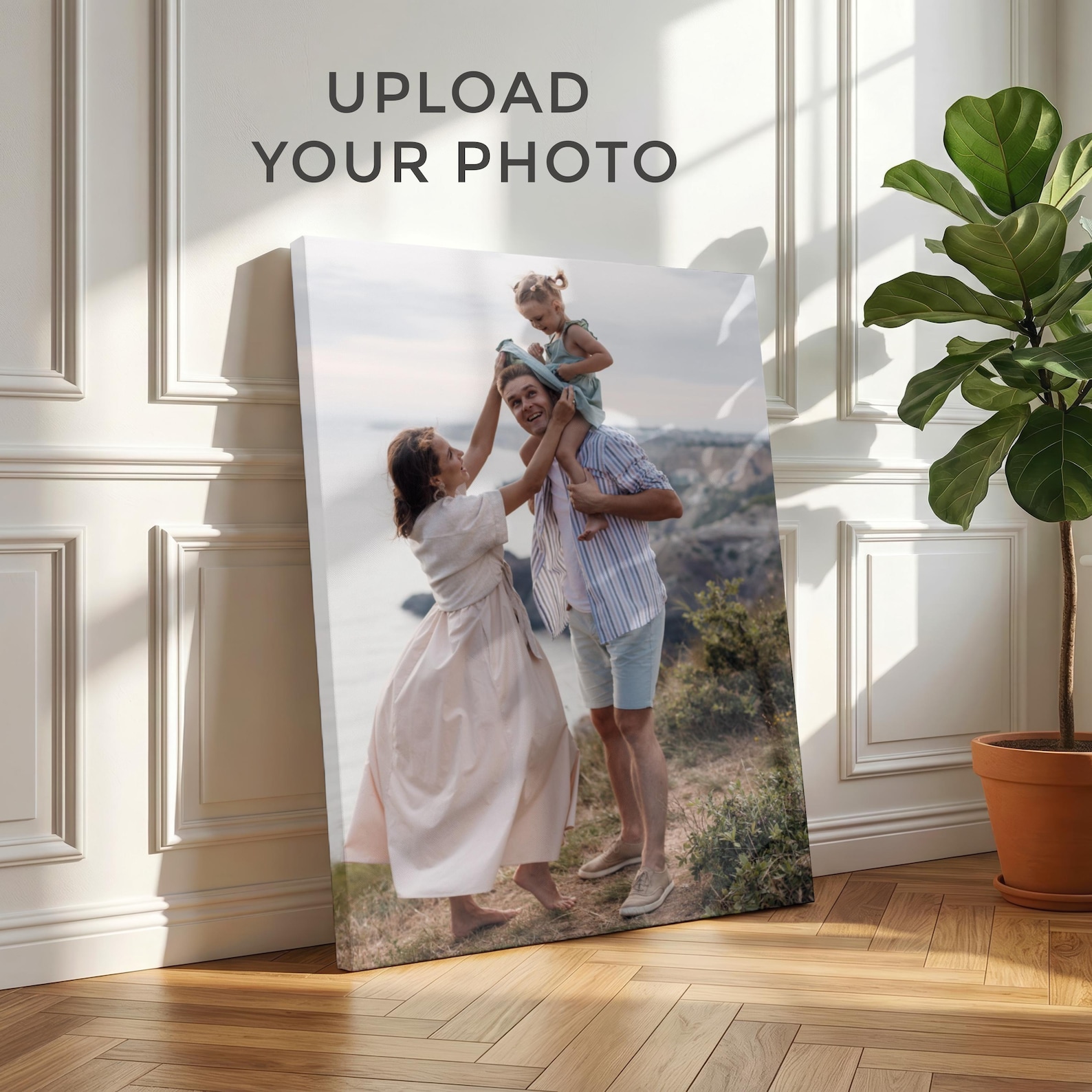 Personalized Engraved Gift - Gepersonaliseerd fotocanvas, op maat gemaakte familie-wanddecoratie,