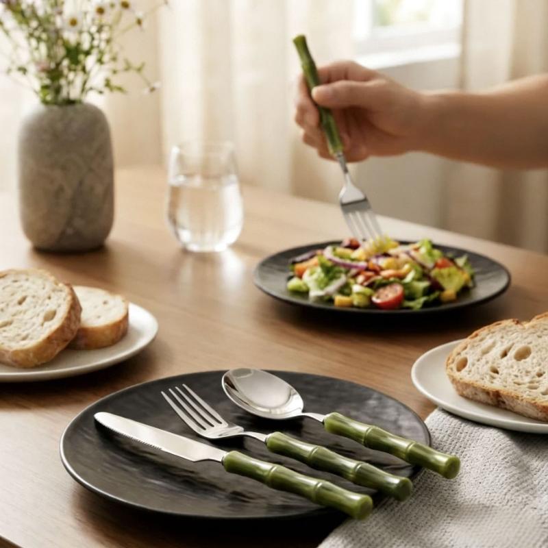 Duurzame bamboe handgreep roes - Bamboo Cutlery Set recensie en prijs