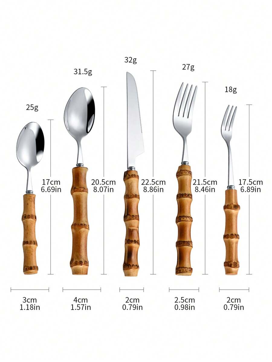 30-delige bestekset van roestv - Bamboo Cutlery Set recensie en prijs