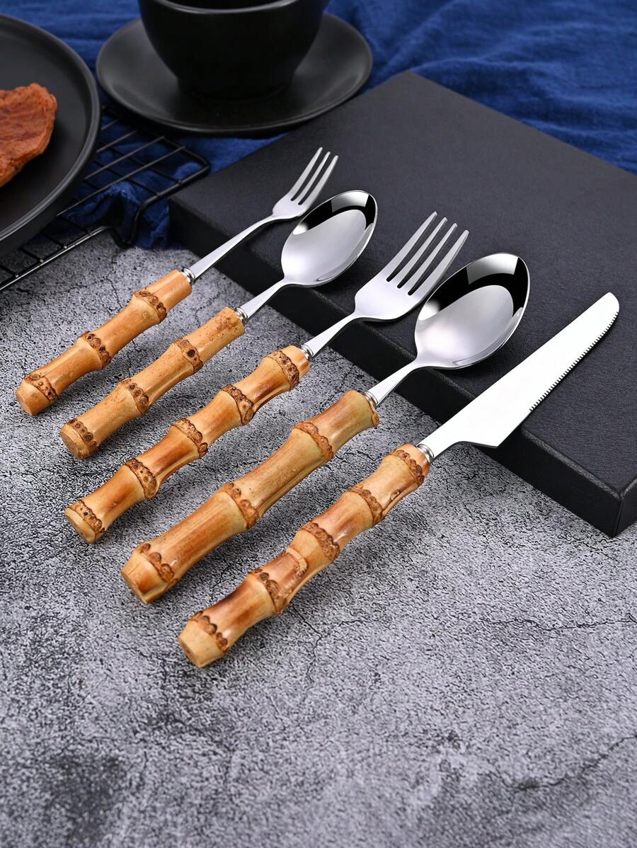 30-delige bestekset van roestv - Bamboo Cutlery Set recensie en prijs