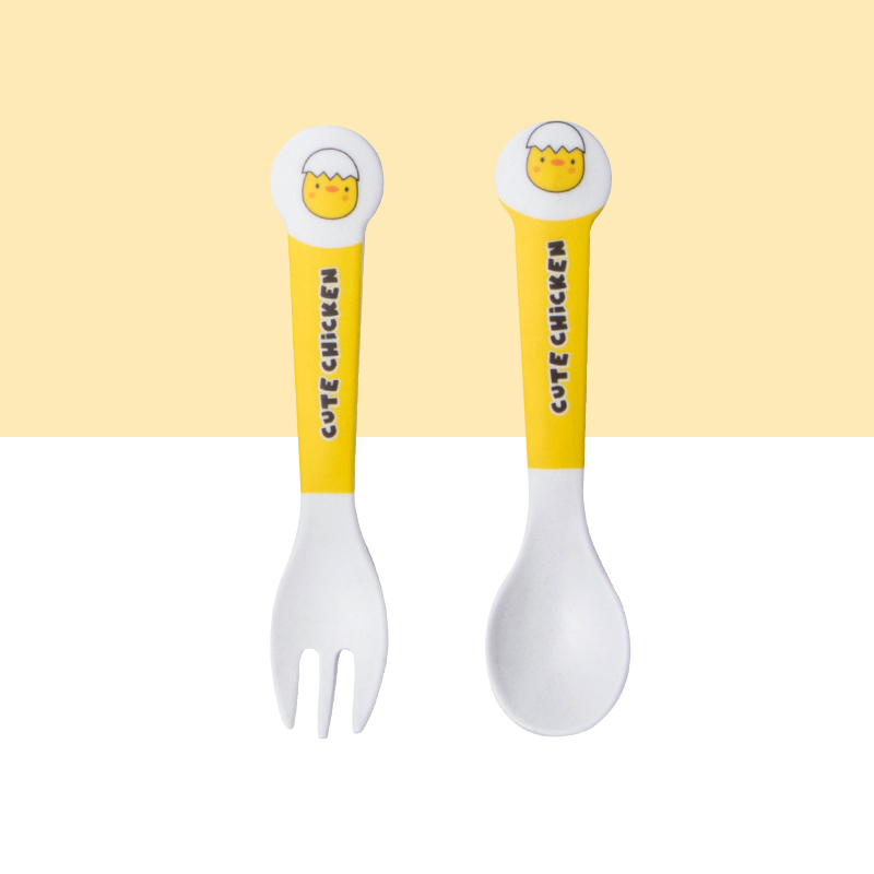 Leuke Cartoon Kip Bamboevezel  - Bamboo Cutlery Set recensie en prijs